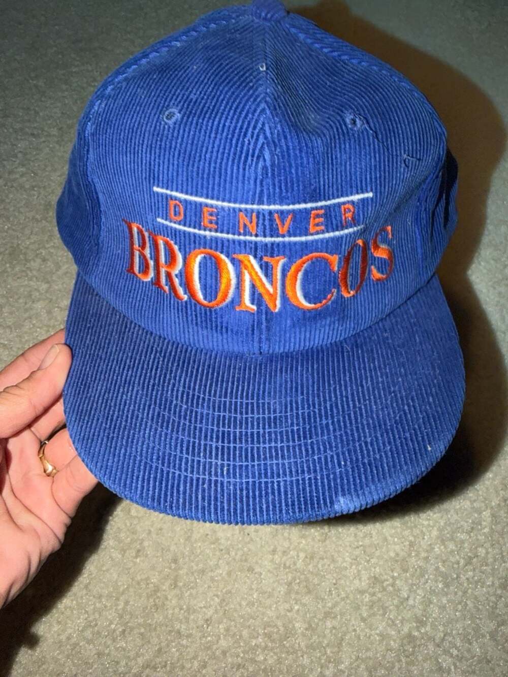 Vintage 80s Starter Denver Broncos Corduroy Snapback Hat